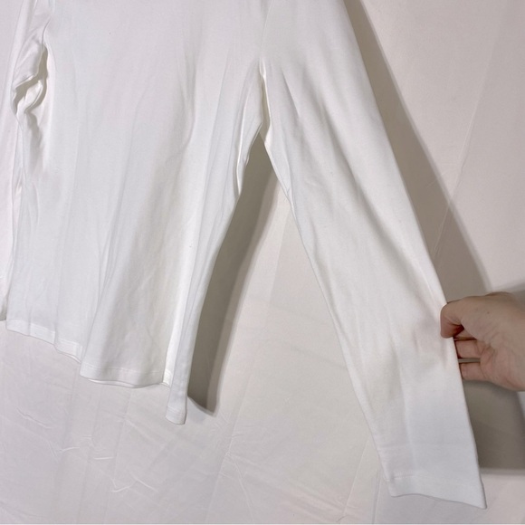 St. John’s Bay White Cotton Essential Turtleneck L - Picture 6 of 12